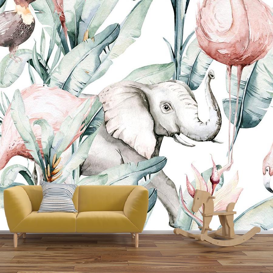 фотообои животные в тропических листьях 14-201