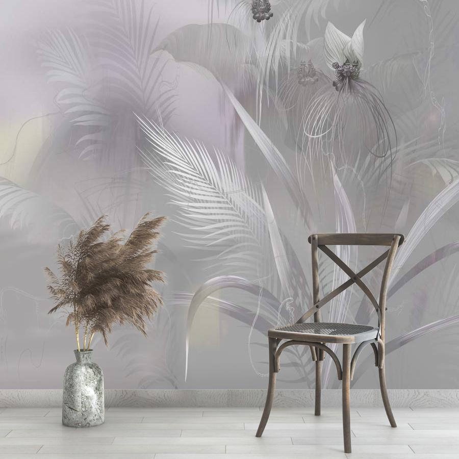 фотообои абстракция с пальмовыми листьями