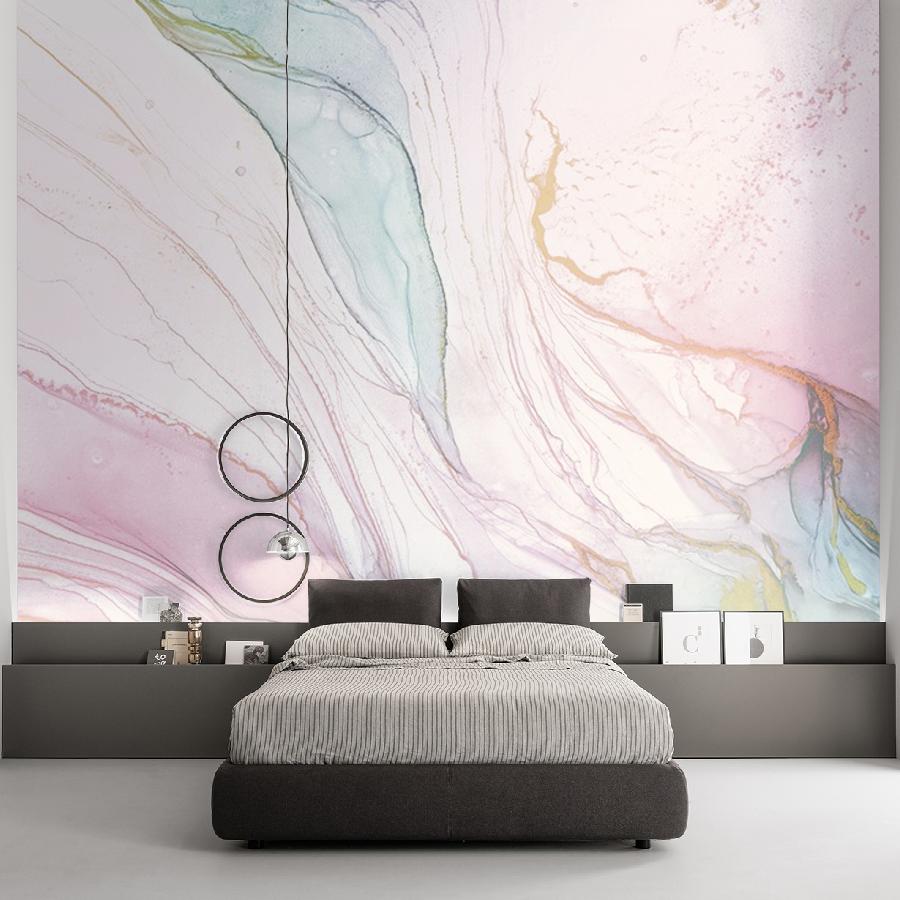 фотообои флюид арт легкий розовый с голубым 14-703