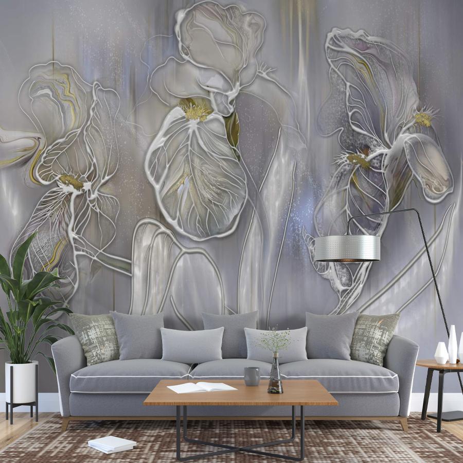 фотообои ирисы барельеф