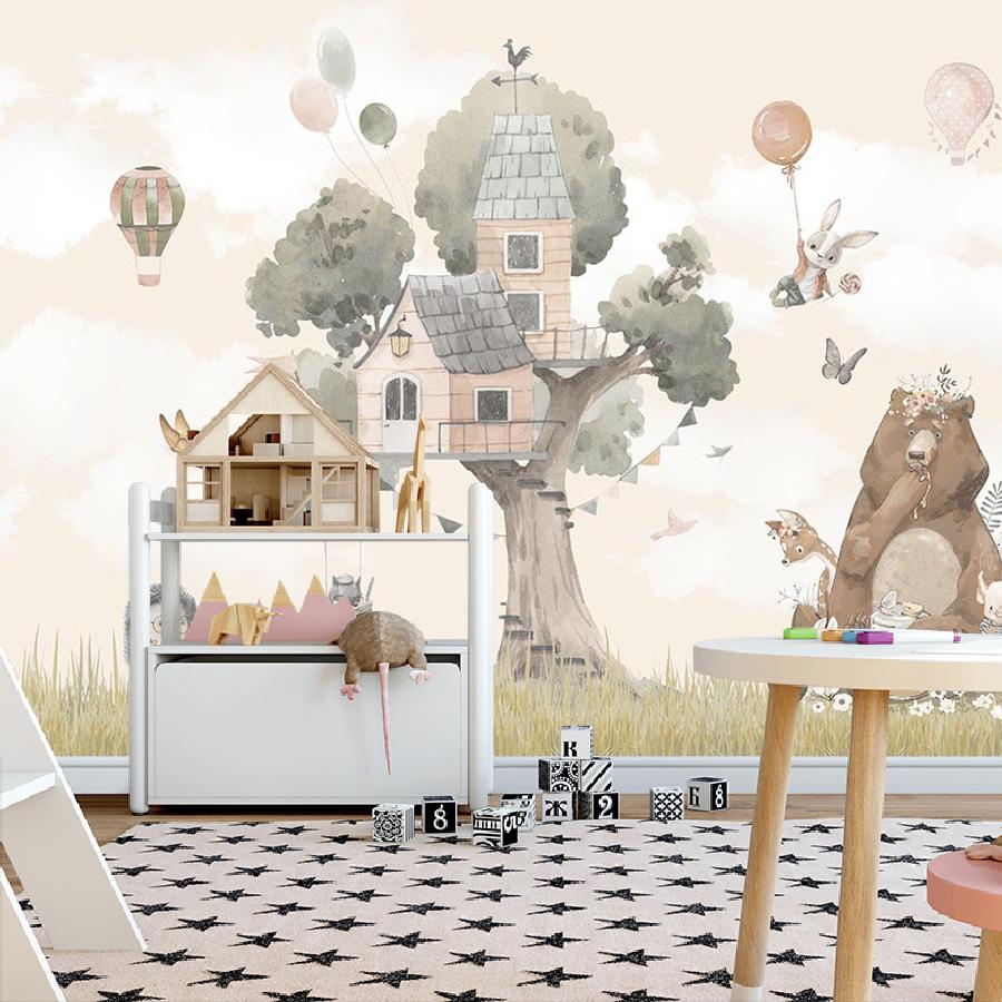 фотообои домик на дереве и его обитатели 12-1557 фотообои домик на дереве и его обитатели 12-1557