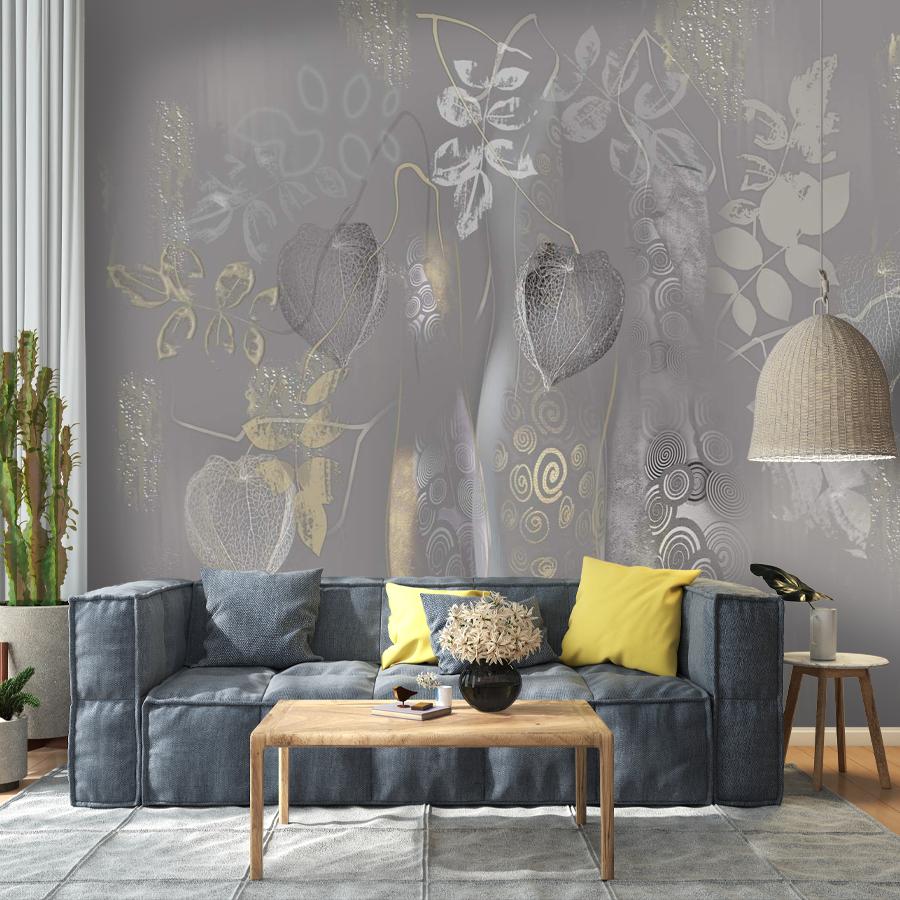 фотообои панно абстракция с физалисом 13-981