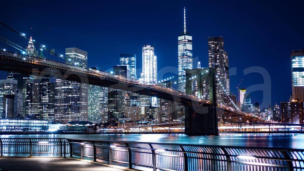 Фотообои Набережная у вечернего Бруклинского моста