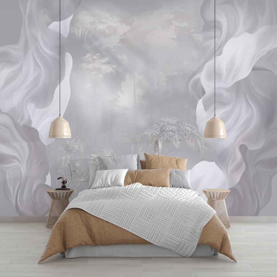 фотообои абстракция растения и волны