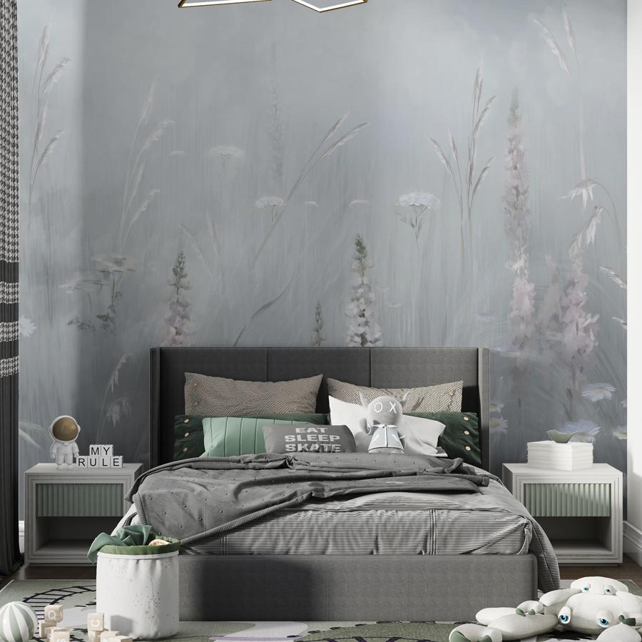 фотообои цветы полевые в дымке 13-1119