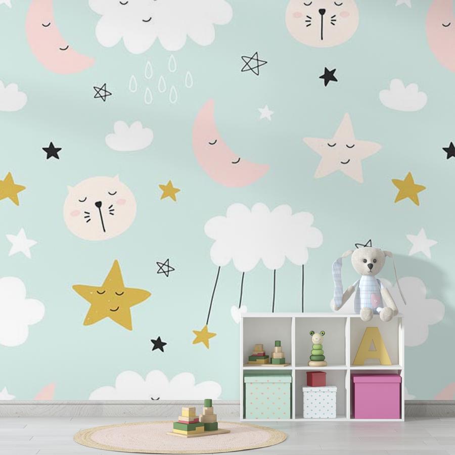 фотообои облака и звездочки 12-672