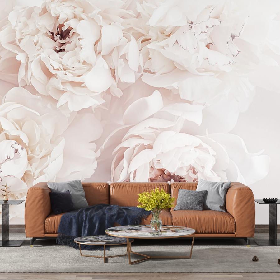 фотообои пионы пудровые 3д 9-2033