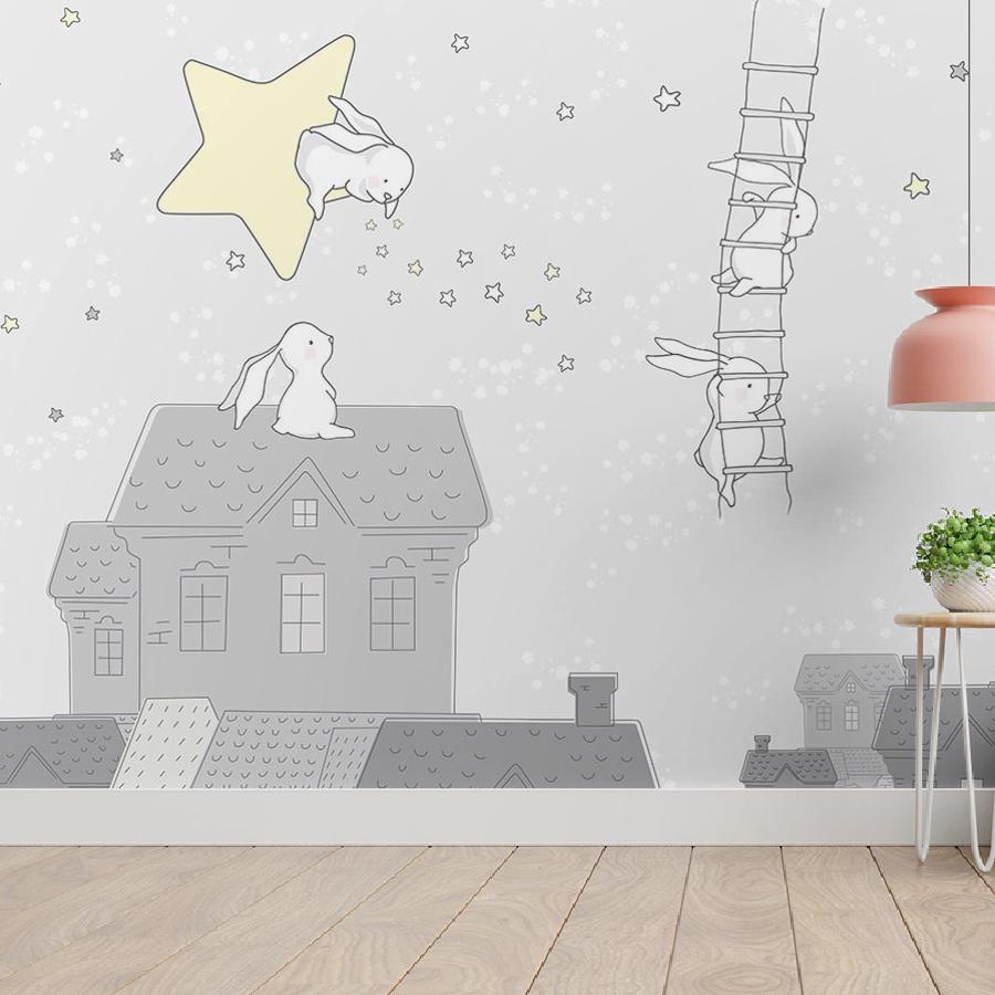 фотообои зайчики на домиках 14-218 фотообои зайчики на домиках 14-218