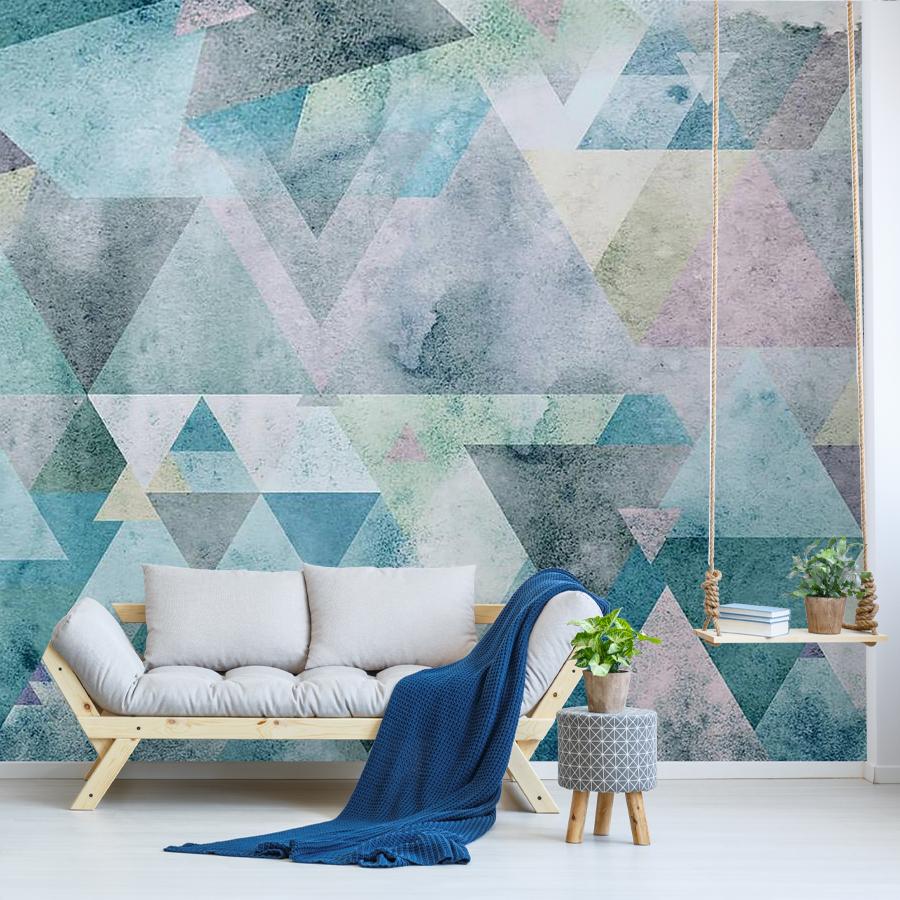фотообои бирюзовые треугольники фон 10-954