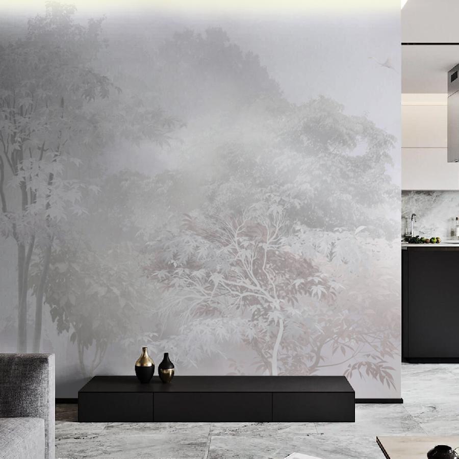 фотообои лес с солнечными лучами