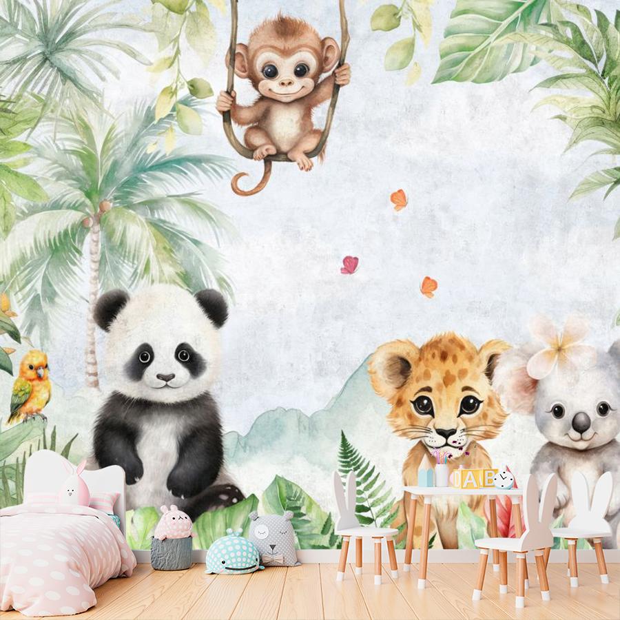 фотообои панда с друзьями 12-1767 фотообои панда с друзьями 12-1767