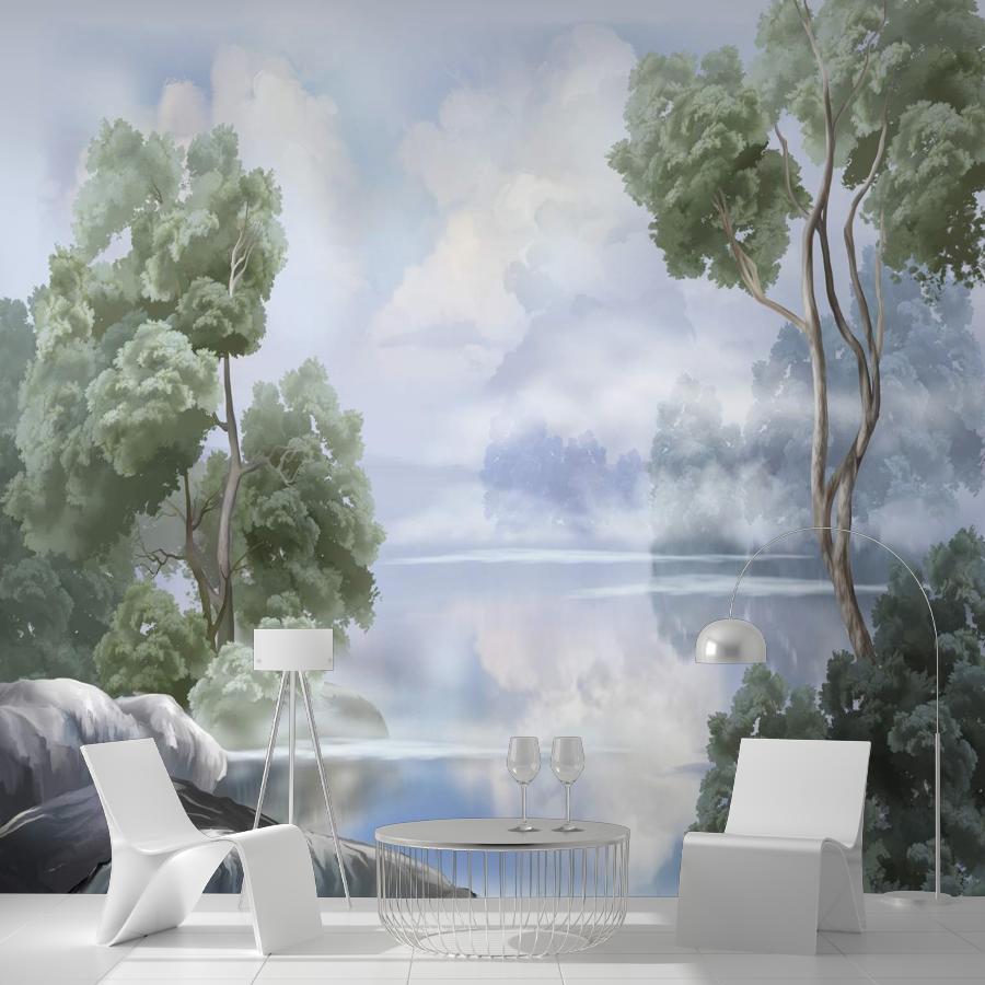 фотообои пейзаж деревья над водой