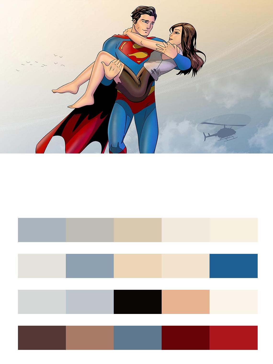 Супергерой комиксов цвета