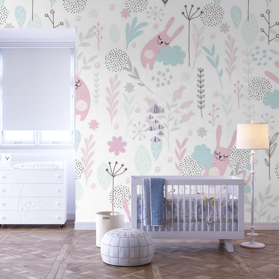 Фотообои и фотообои зайчики фон 12-754