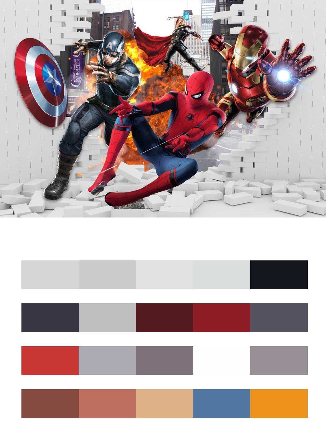 Супергерои из стены цвета