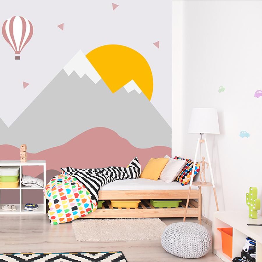 фотообои горы с желтым солнцем 14-204