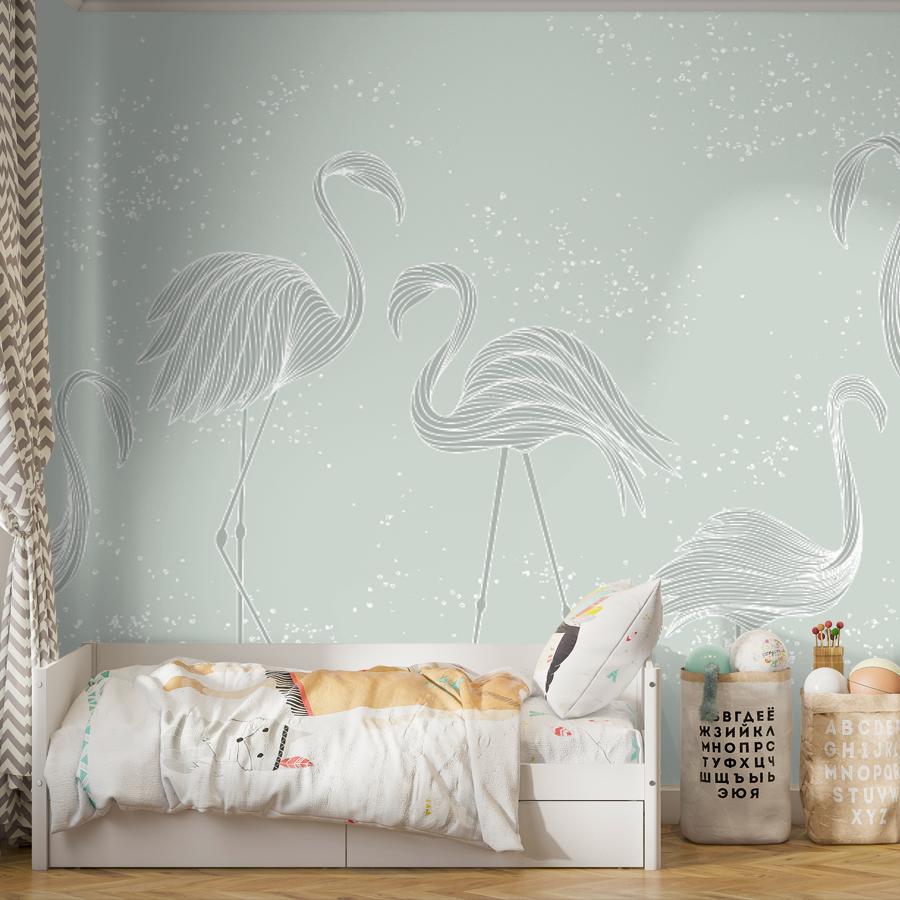 фотообои фламинго в зал 14-1205