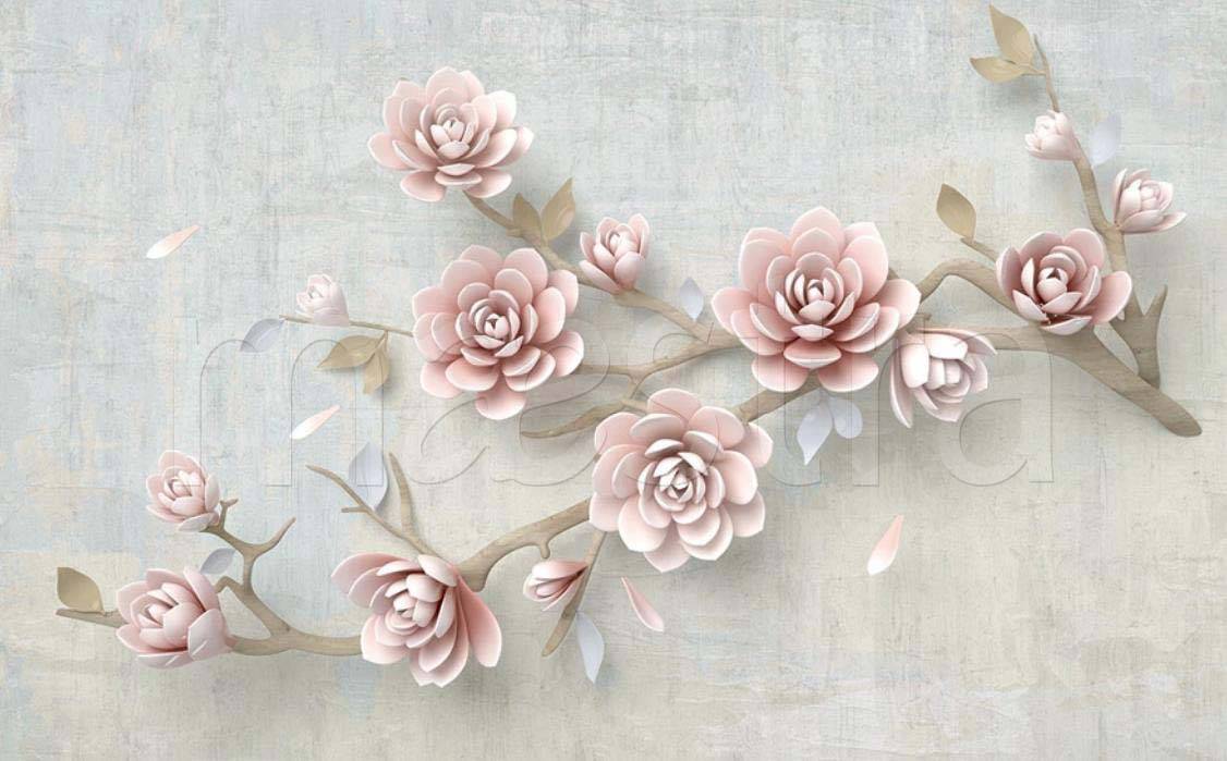 Фотообои Красивые розовые 3д цветы