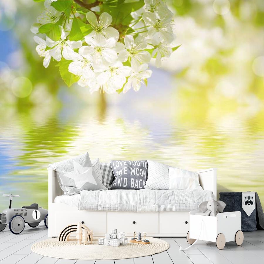 фотообои ветка вишни у воды 10-095