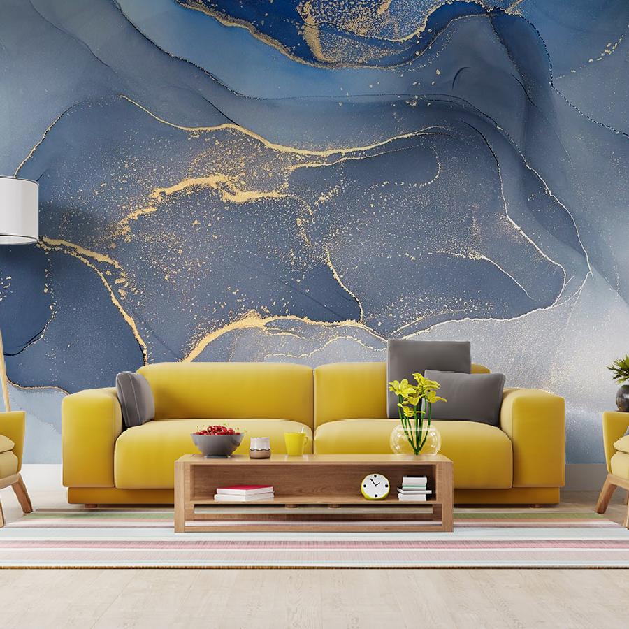 фотообои флюид арт синяя акварель 9-1054