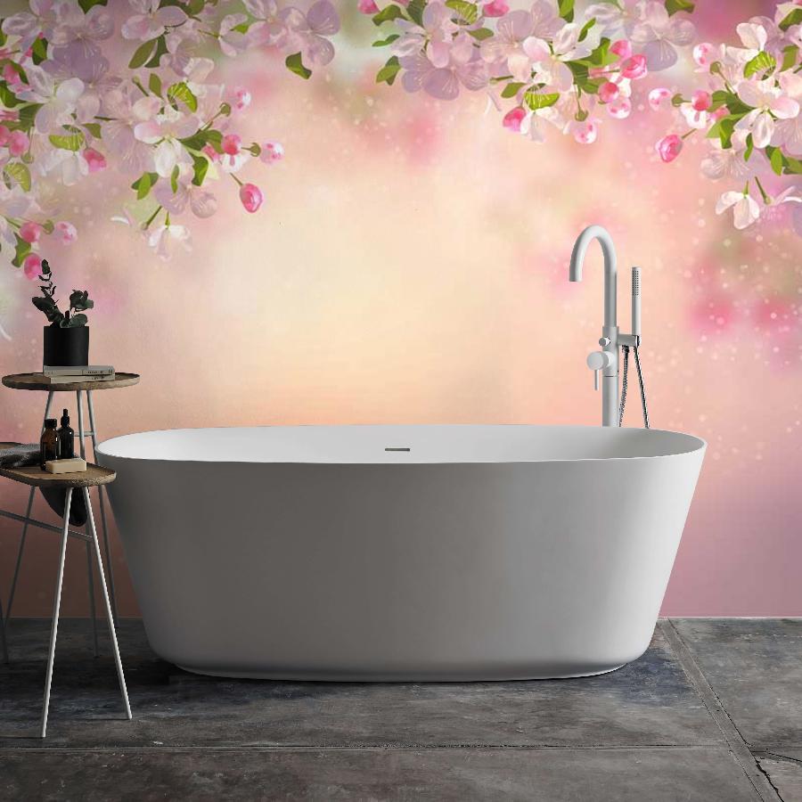 фотообои веточки сакуры на розовом фоне 10-119