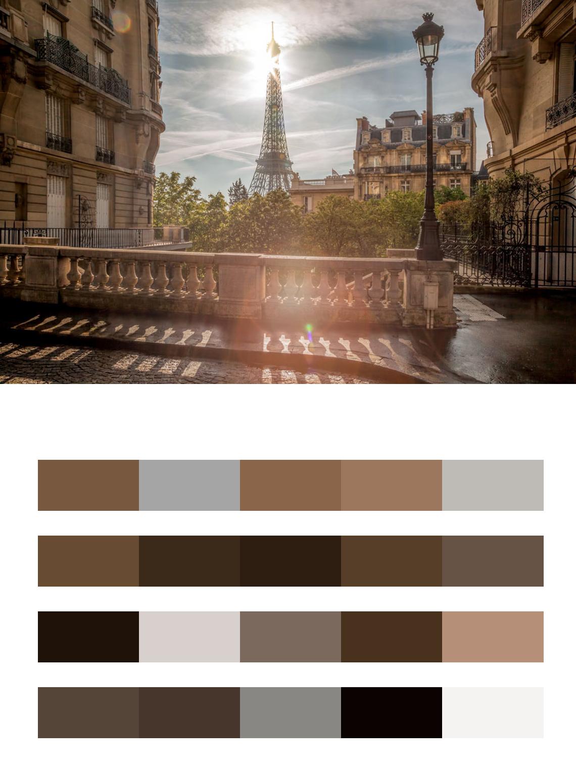 Вид Парижа солнечным днём цвета