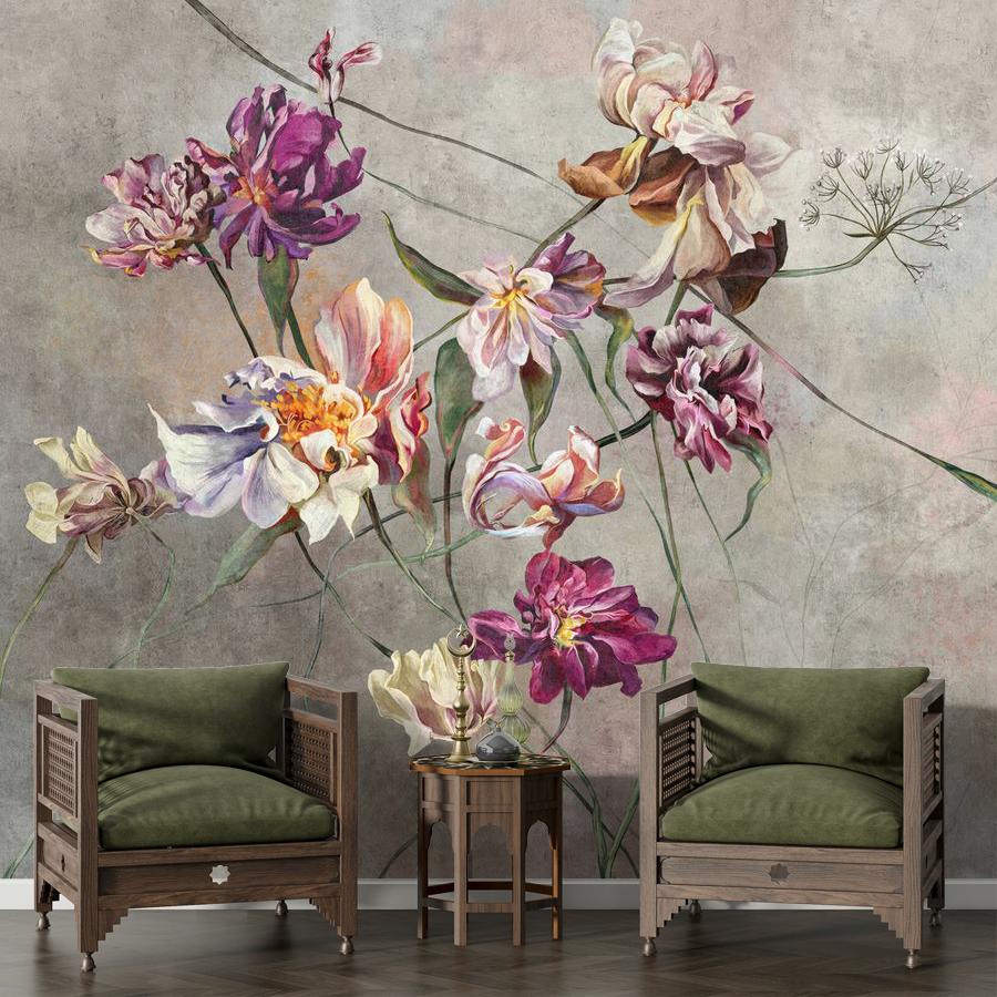 фотообои красивый принт с цветами 12-1888