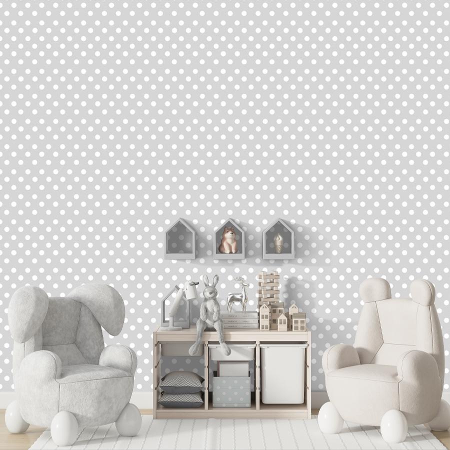 Фотообои и фотообои серый фон в горошек 14-620