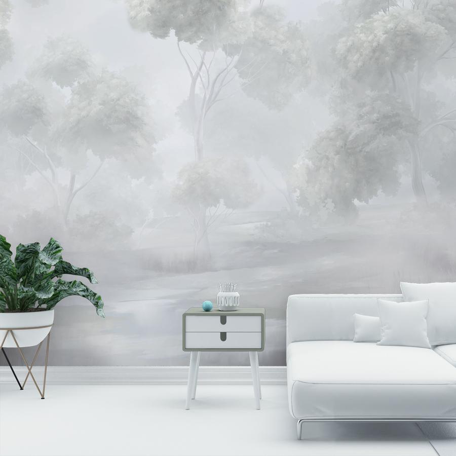 фотообои деревья в солнечной дымке 13-1091