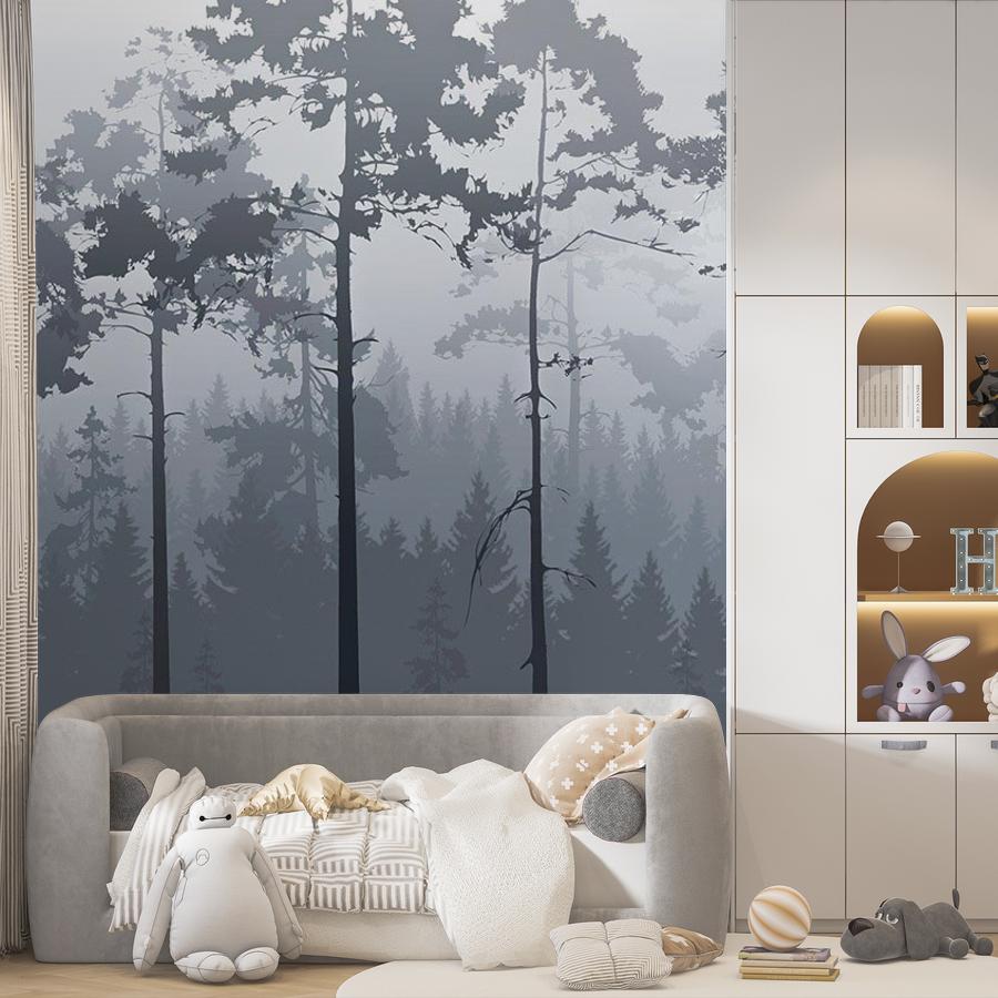 фотообои бледно-серый туманный лес 14-609 фотообои бледно-серый туманный лес 14-609