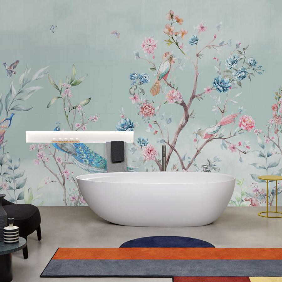 фотообои в детскую сказочный лес с тропическими птицами 13-670 фотообои в детскую сказочный лес с тропическими птицами 13-670