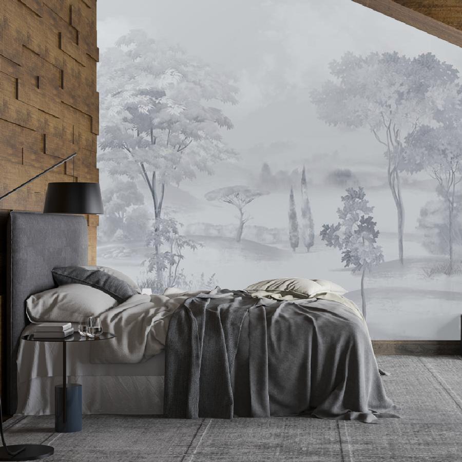 фотообои лес фоновый темно-серый 13-1068