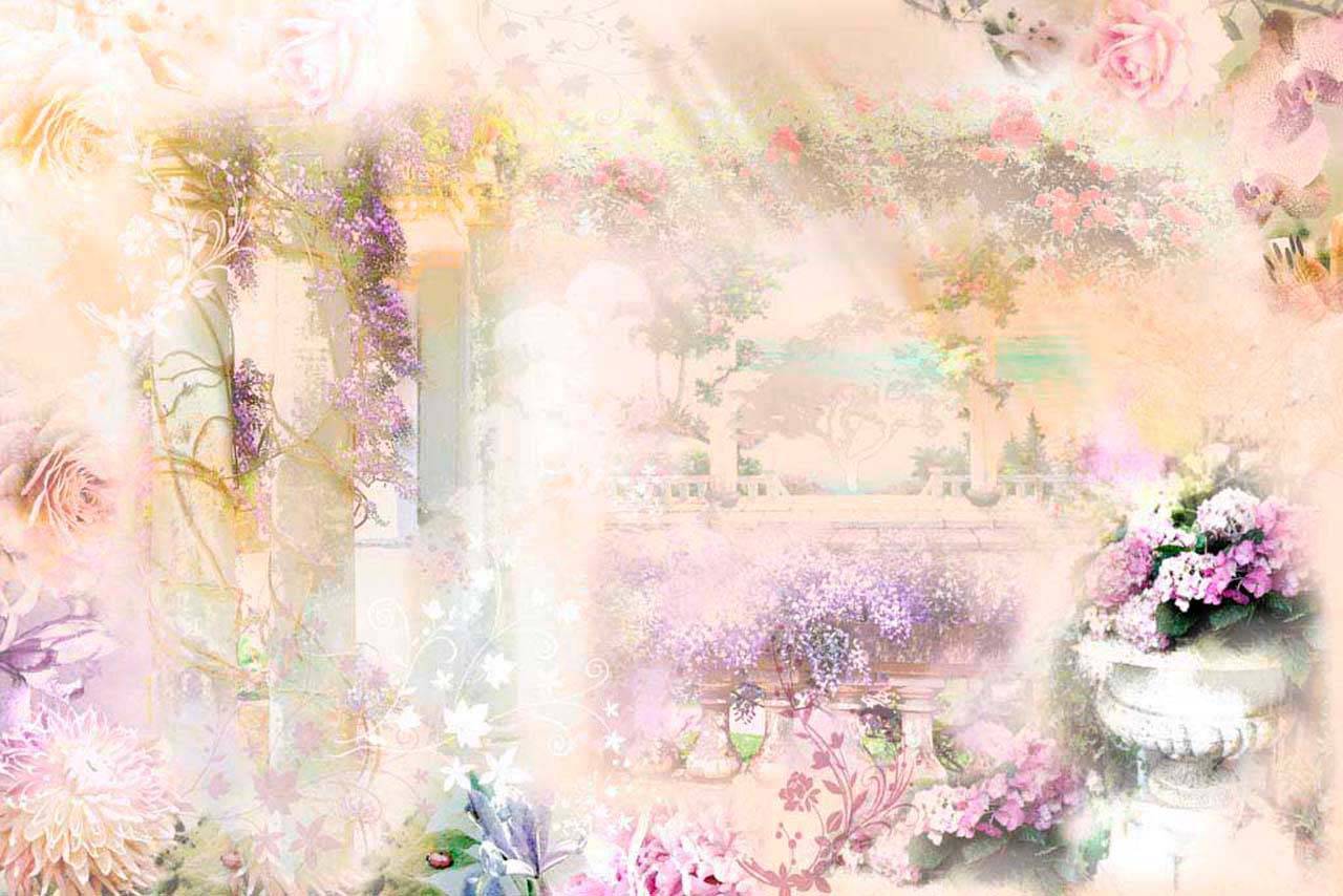 цветочная абстракция с колоннами 6-035