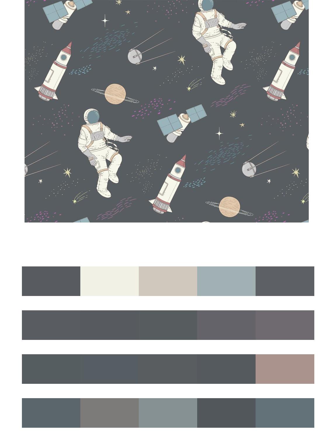 Космонавты в открытом космосе цвета