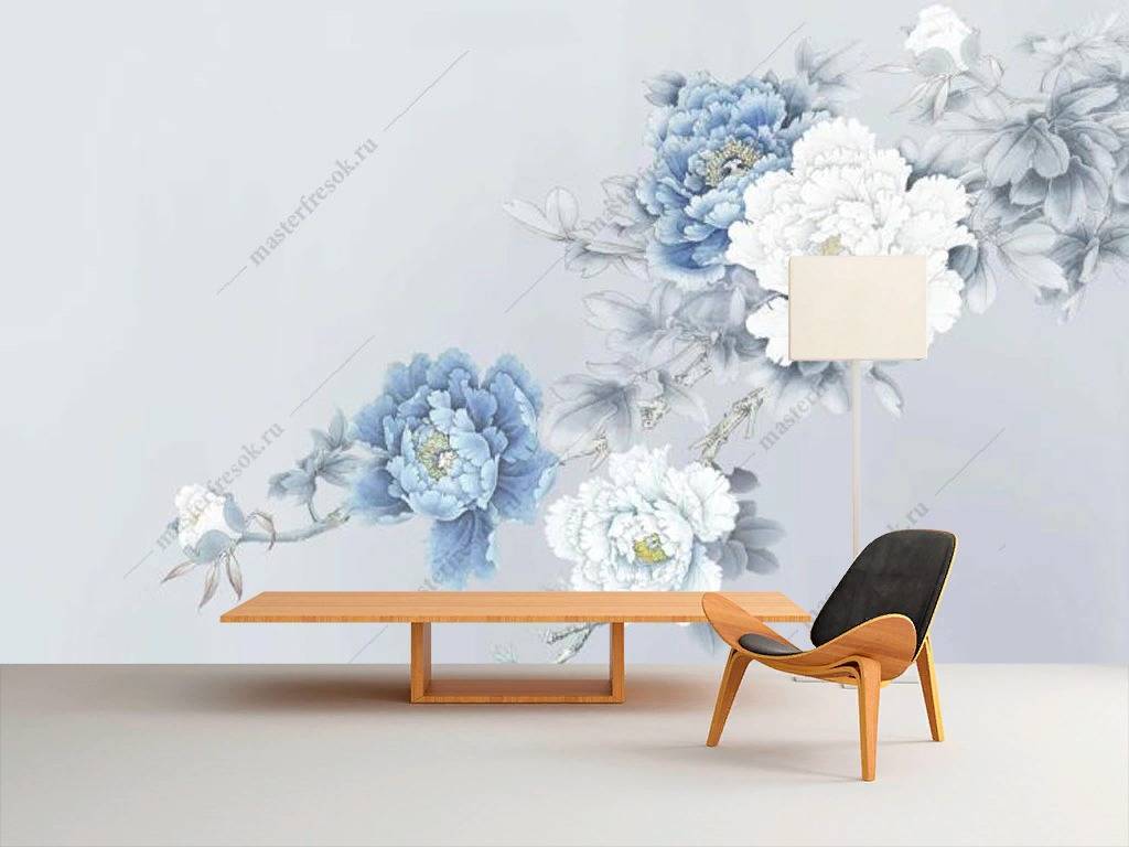 голубые пионы 15-907