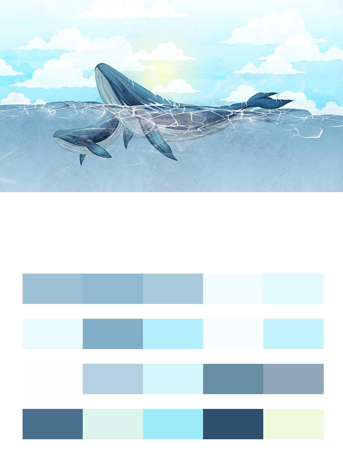 Семейство китов цвета