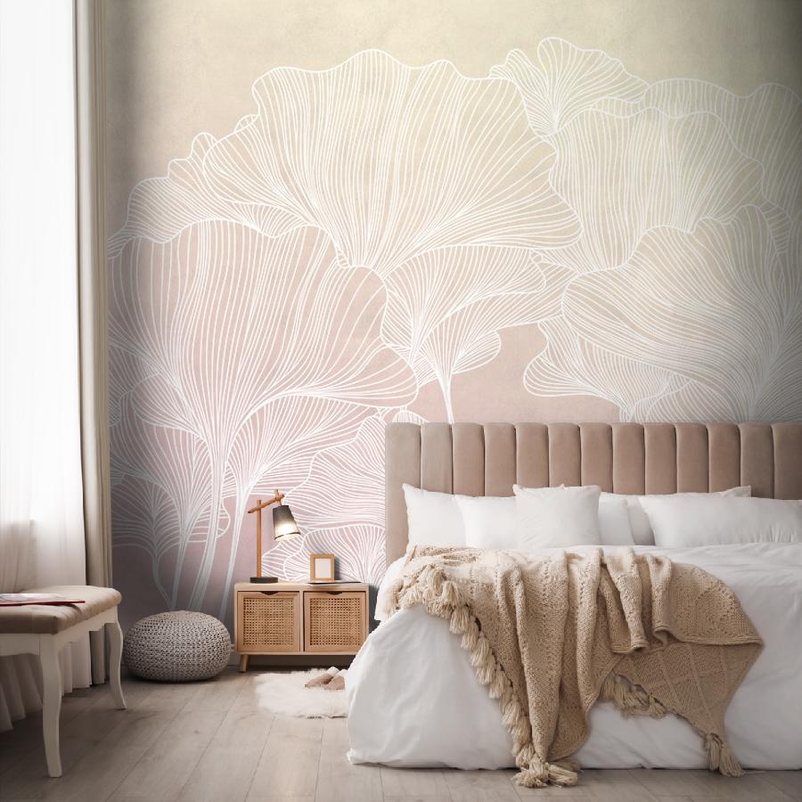 фотообои гинкго трафарет на закате 14-955