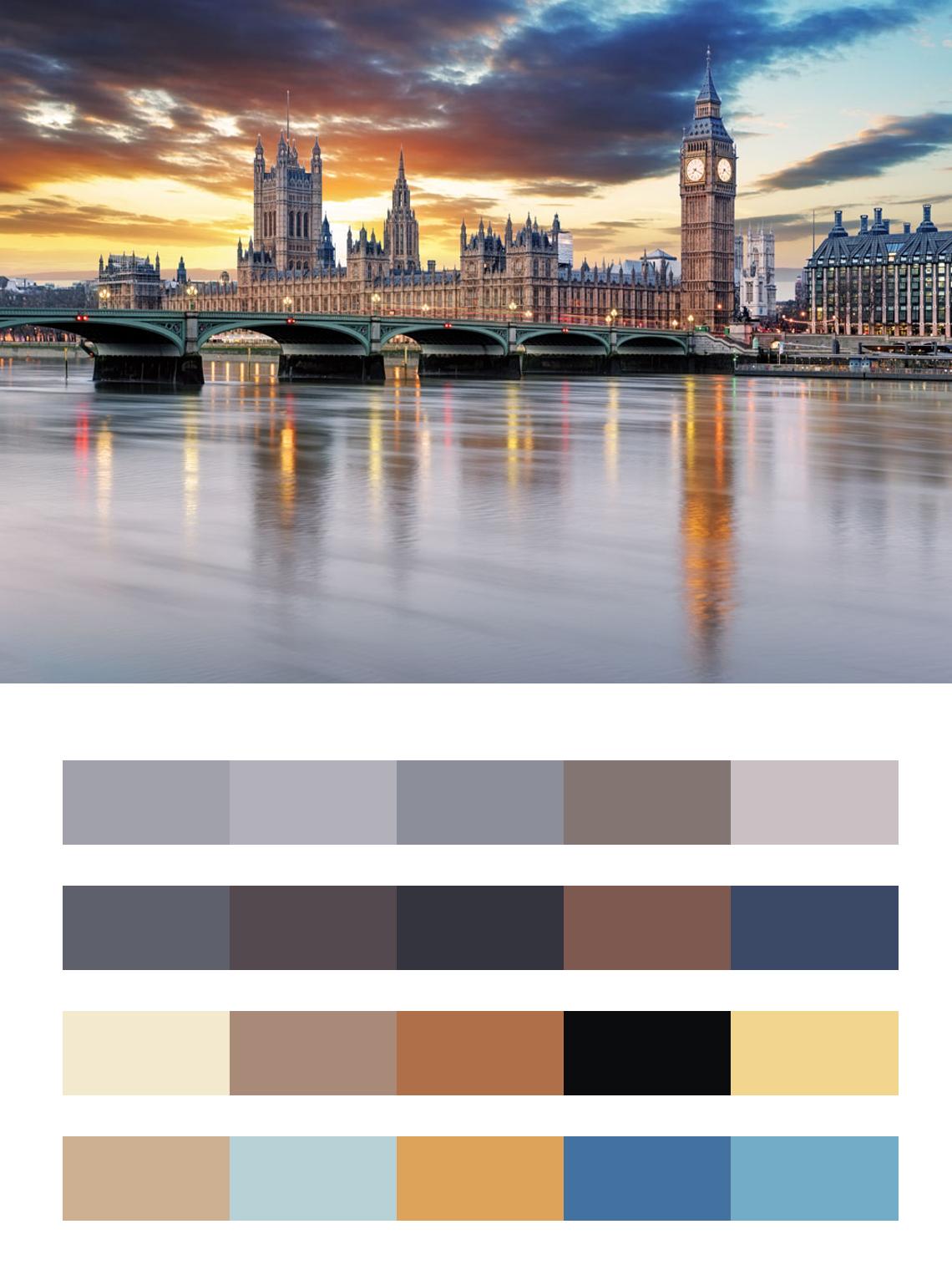 Городской пейзаж Лондона цвета