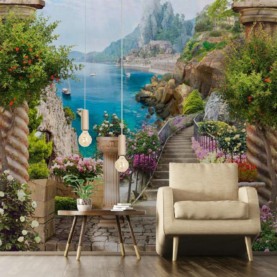 фотообои 3д арка с видом на море 7-204