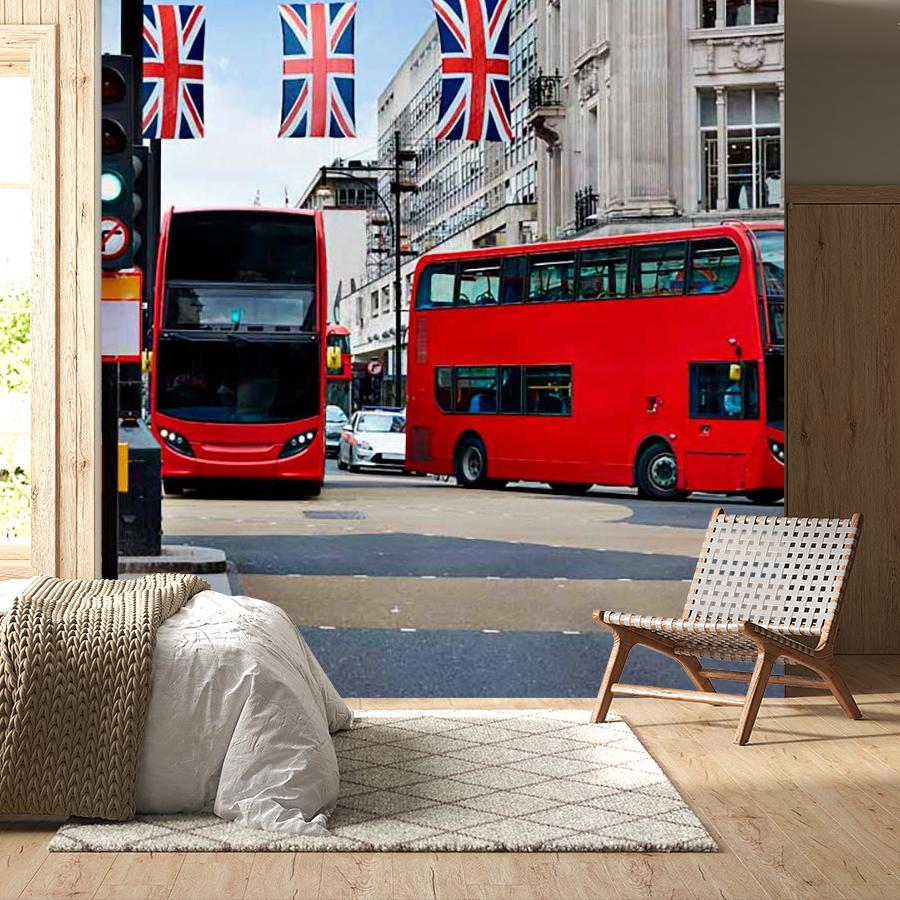 фотообои красные автобусы лондона 9-550