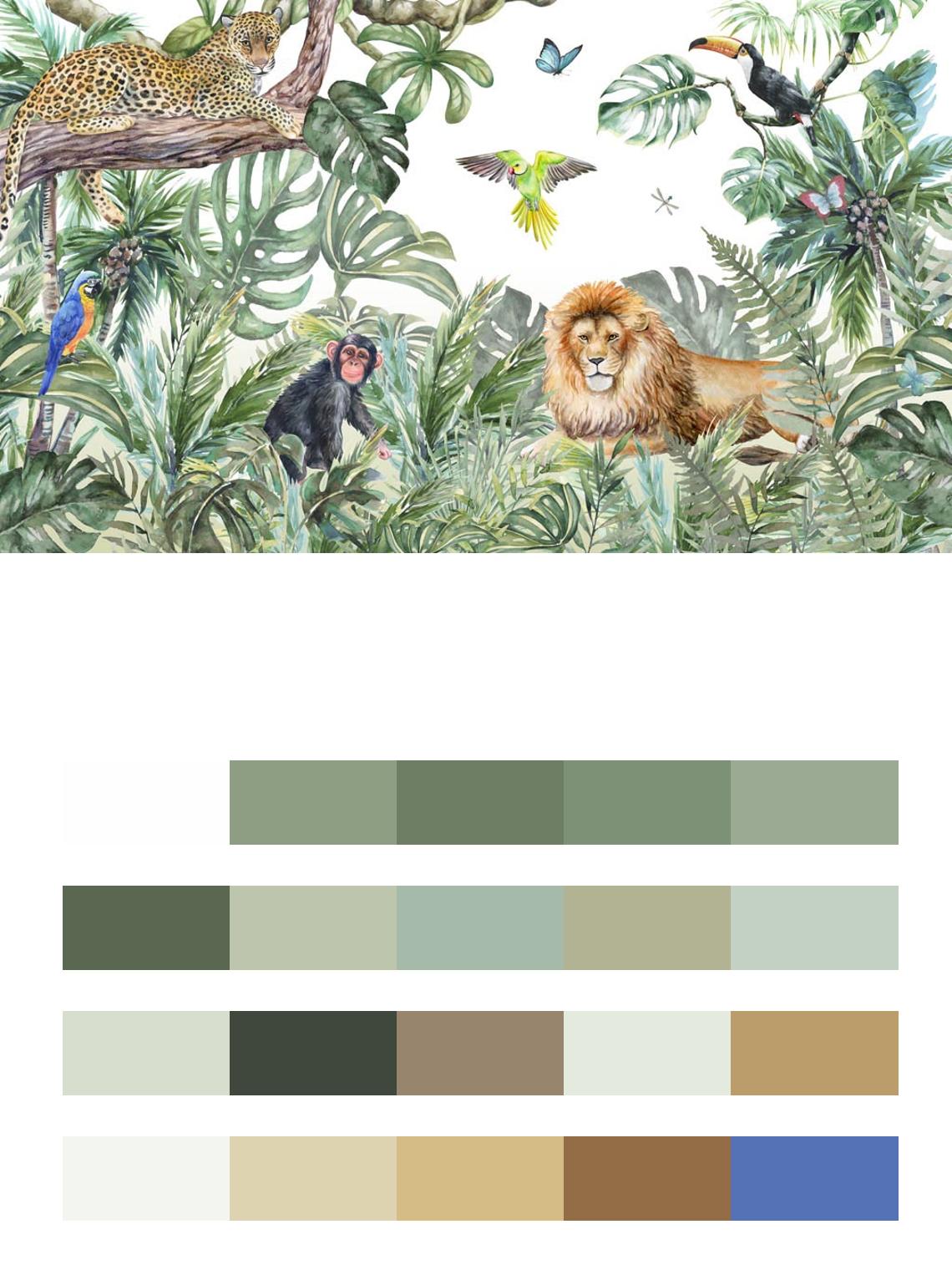 Животные в джунглях цвета