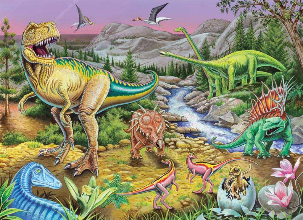 Фотообои Динозавры у реки
