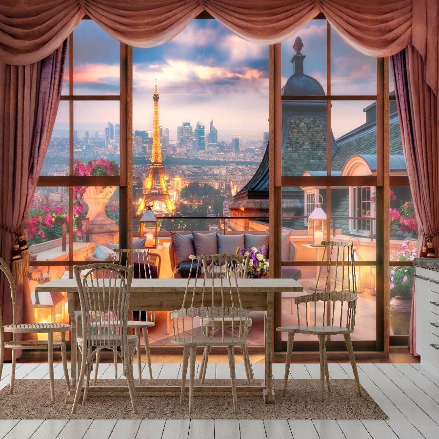 фотообои вид на вечерний париж 19-0104