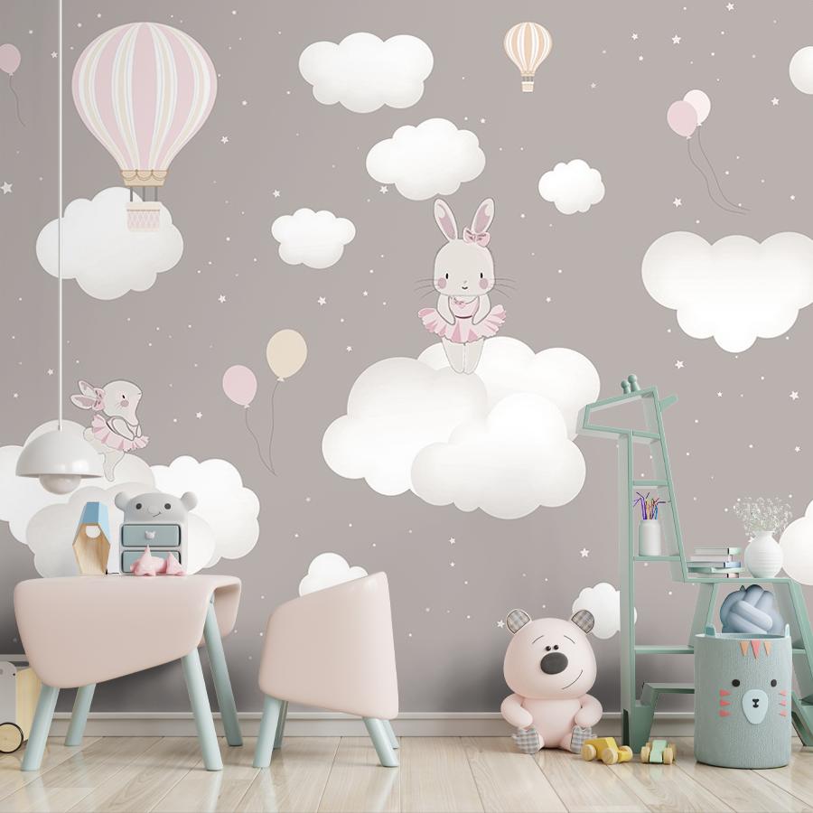 фотообои зайки милые на облаках 12-1477