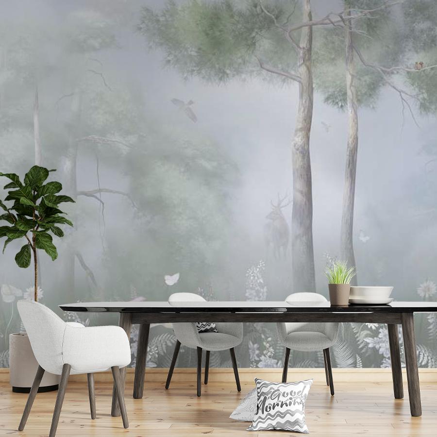 фотообои лес в тумане 13-1020