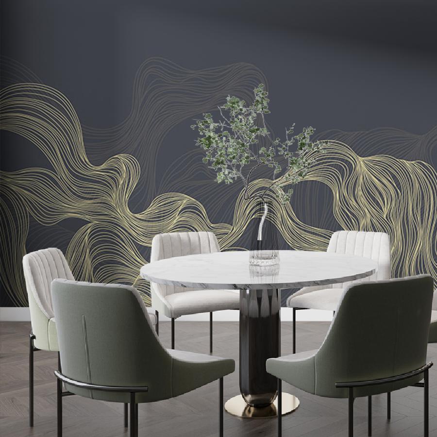 фотообои линии золотые на темном 14-975