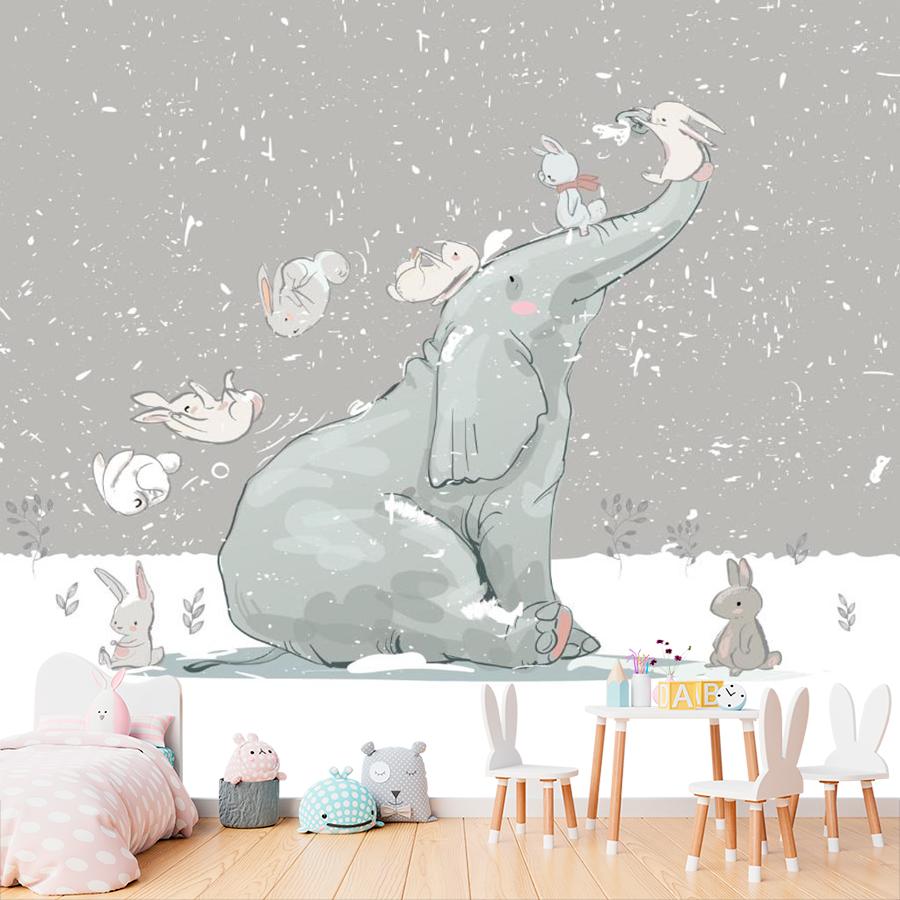 фотообои слоник и зайки 14-215