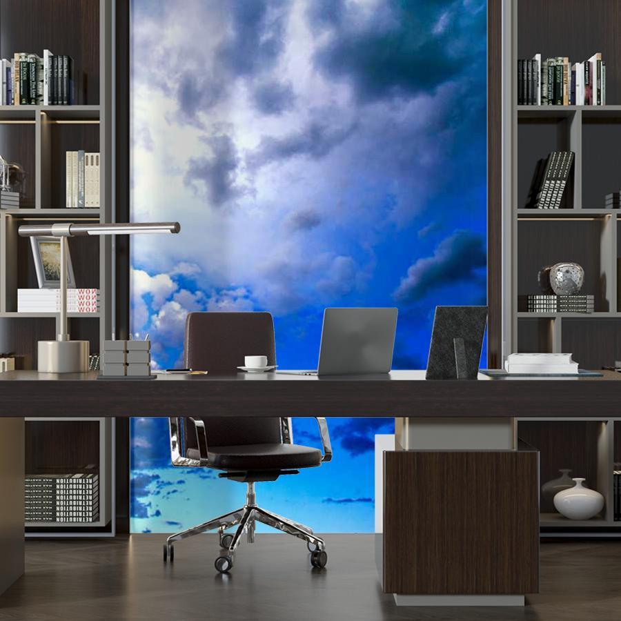 фотообои серебристо синее небо 3д 9-384