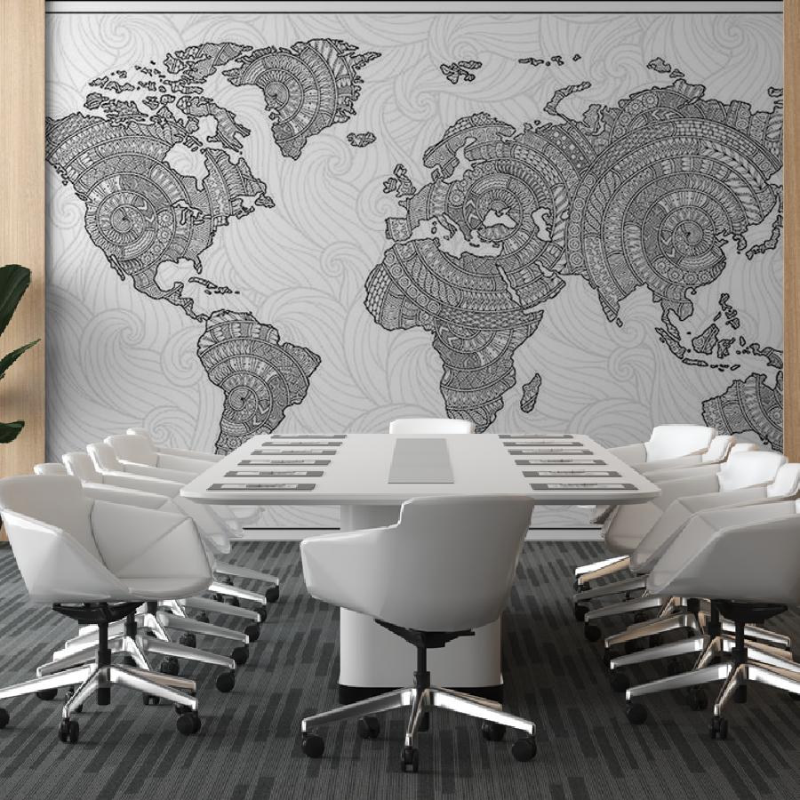 фотообои карта в гостиную 9-1773