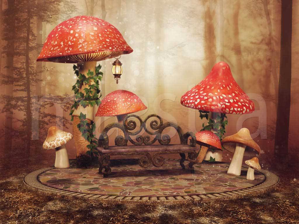Фотообои 3д грибной лес